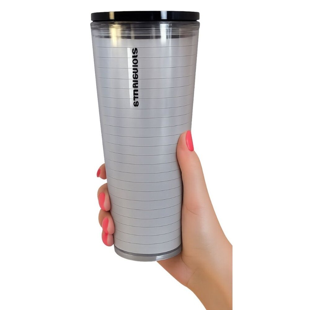 Starbucks 2020 24 oz Venti Cold Travel Tumbler Cup Paper White Ombre Blue
